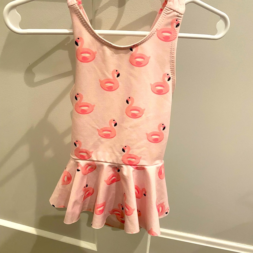 Monica and Andy Pink Flamingo Bathing Suit